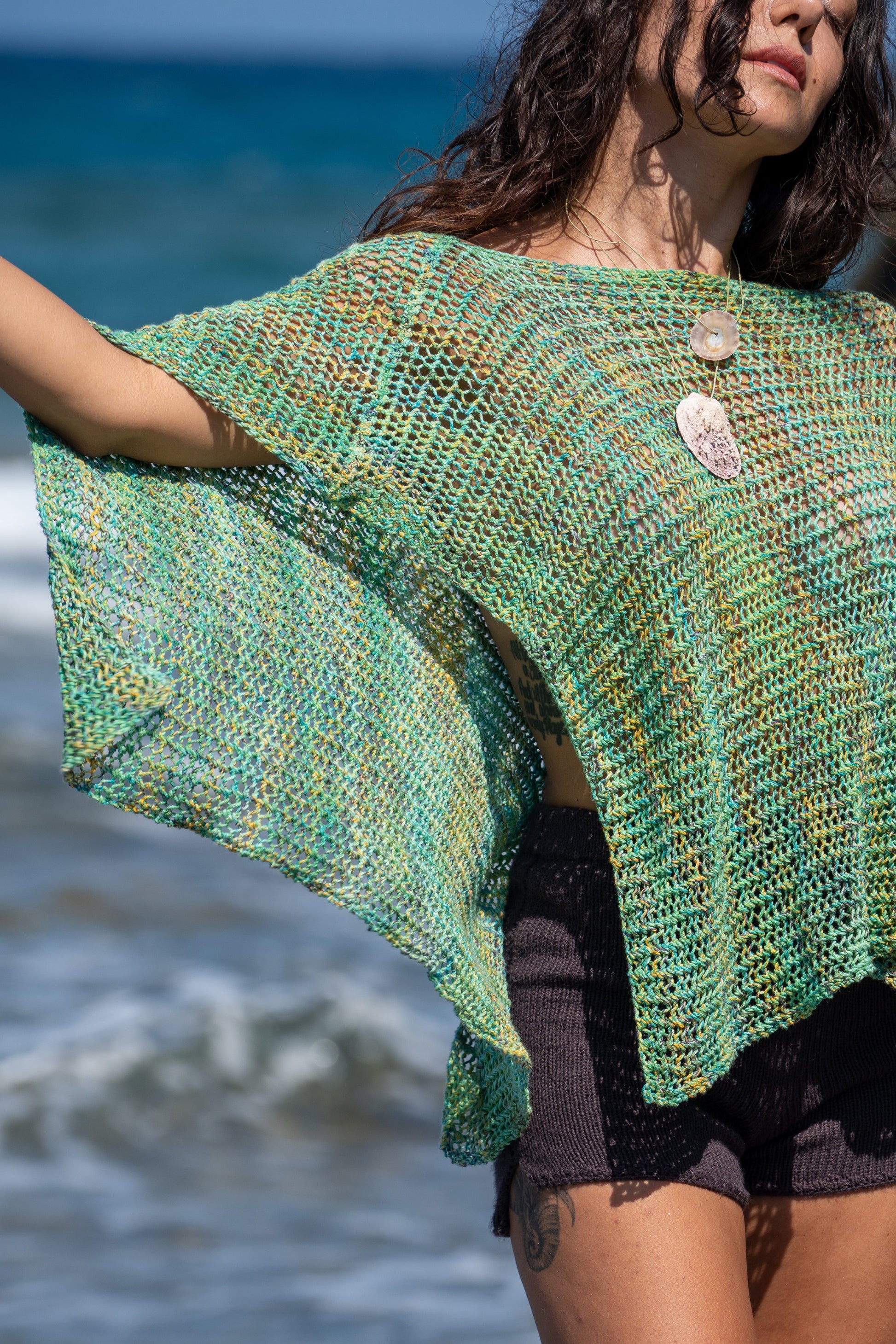 Cotton Blend Cape Top